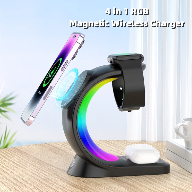 Mobile Phone Wireless Charger Station 5 in 1